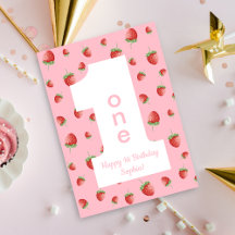 Berry First Strawberry Happy Birthday Card