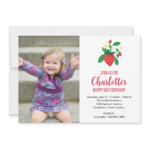 Berry First Strawberry Photo Birthday