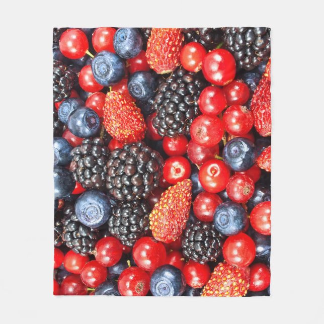 Berry-Fresh Background Mosaic Fleece Blanket (Front)