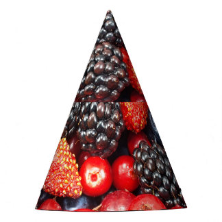 Berry-Fresh Background Mosaic Party Hat