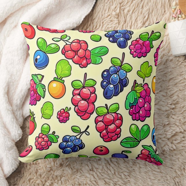 Berry Fruit Pattern Design Cushion (Blanket)