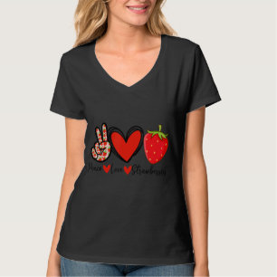 Berry Fruits Strawberries  Idea Peace Love Strawbe T-Shirt