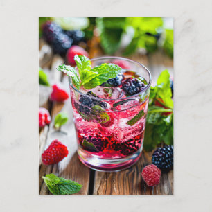 Berry Gin Cocktail – Fresh Mix Holiday Postcard