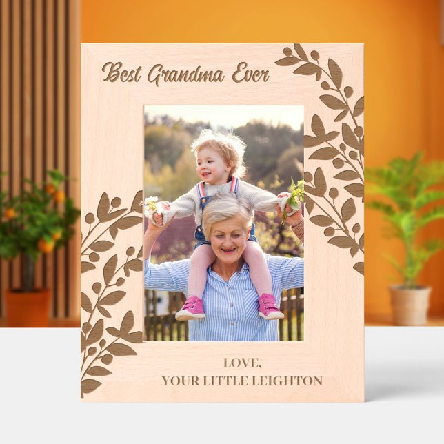 Berry Greenery Best Grandma Ever From Grandkids Etched Frames (Creator Uploaded)