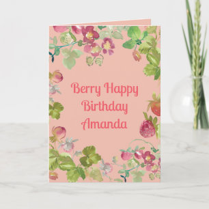 Berry Happy Strawberry Birthday  Card