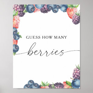 Berry - How many berries bridal shower game Poster