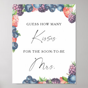 Berry - How many kisses bridal shower game Poster