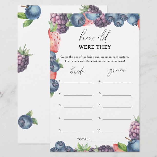 Berry - How old were they bridal game (Front/Back)