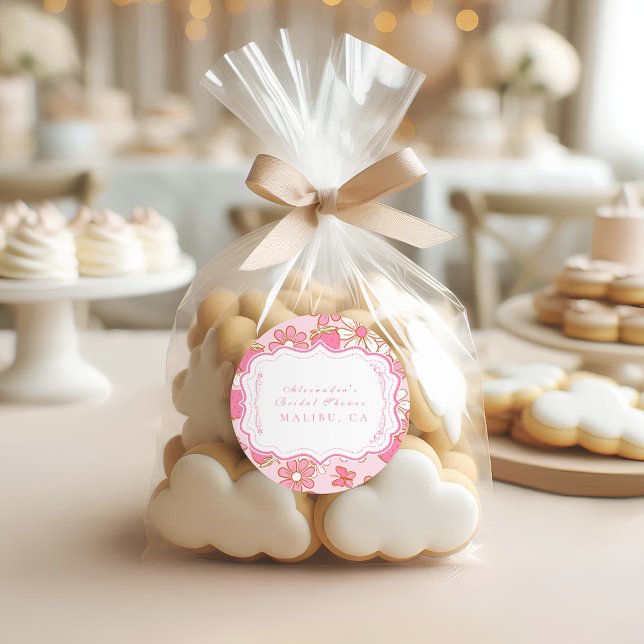 Berry in Bloom Bridal Shower Classic Round Sticker (Creator Uploaded)