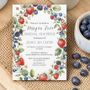 Berry in Love Berries Blueberry Bridal Shower  Invitation