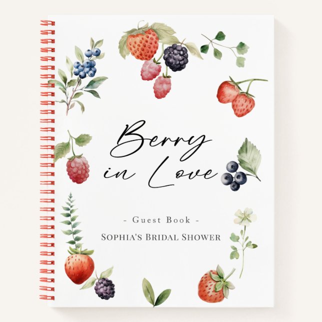 Berry in Love Berries Bridal Shower Guest Book (Front)
