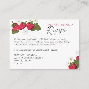Berry in Love Bridal Shower Recipe Request Enclosure Card