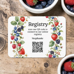 Berry in Love Bridal shower Registry Enclosure  Card