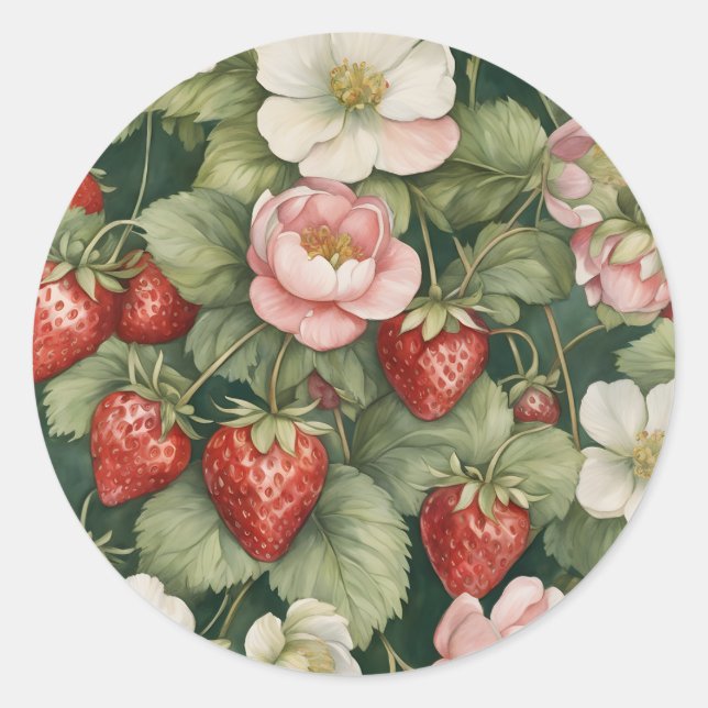  "Berry in Love" Flowers and Strawberry Stickers (Front)