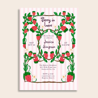 Berry In Love Garden Art Nouveau Bridal Shower Invitation