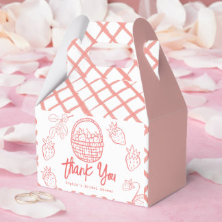 Berry in Love Hand-drawn Strawberry Bridal Shower Favour Box