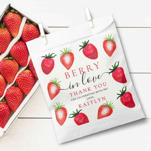Berry In Love Strawberry Bridal Shower Favour Bags (Creator Uploaded)