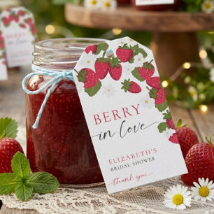 Berry in Love Strawberry Bridal Shower Floral Gift Tags