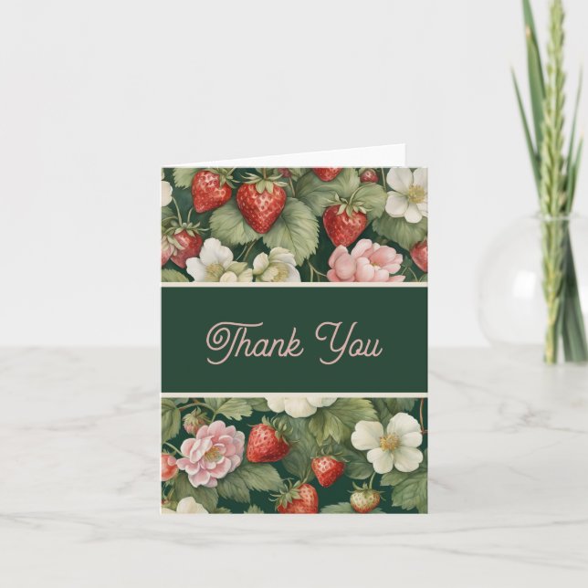 "Berry in Love" Strawberry Thank you card (Front)