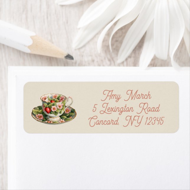 Berry in Love with Teatime Return Address Label (Insitu)