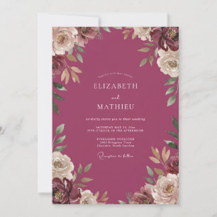 Berry Leafy Vine Wedding Invitation