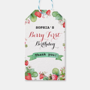 Berry Lovely First Birthday Gift Tags