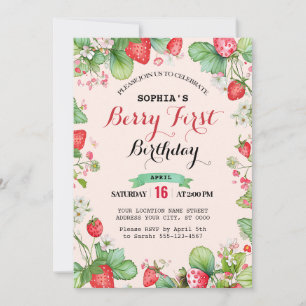 Berry Lovely First Birthday Invitation