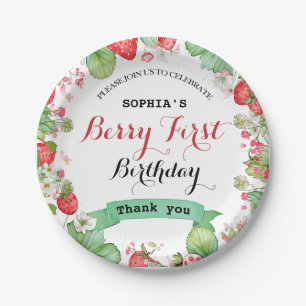 Berry Lovely First Birthday Paper Plate