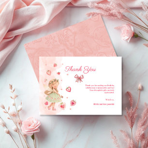 Berry Magical Fairy Girl Birthday Party  Thank You Card