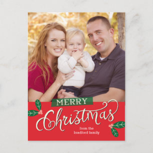 Berry Merry Christmas Photo Card Postcard