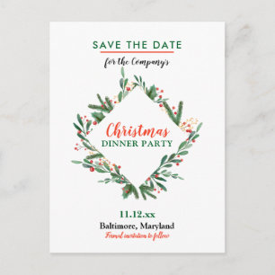 Berry Merry Christmas   Winter Holiday Party Announcement Postcard