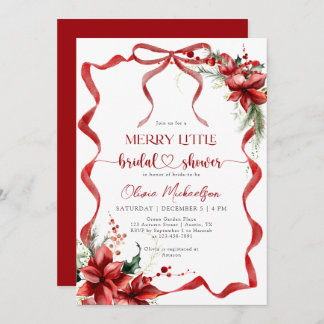 Berry Merry Little Christmas Floral Bridal Shower Invitation
