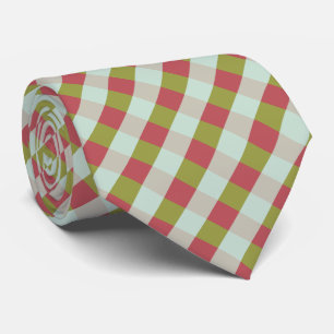 Berry Mint Olive Pebble Plaid Tie