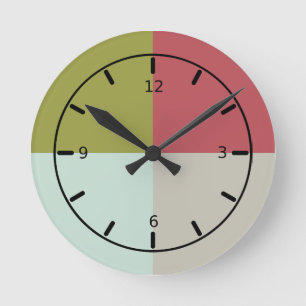 Berry Mint Olive Pebble Round Clock