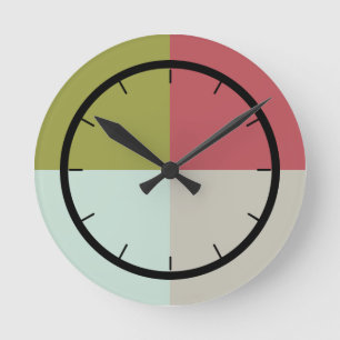 Berry Mint Olive Pebble Round Clock