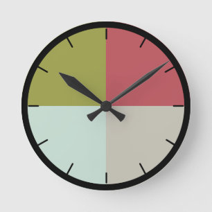 Berry Mint Olive Pebble Round Clock