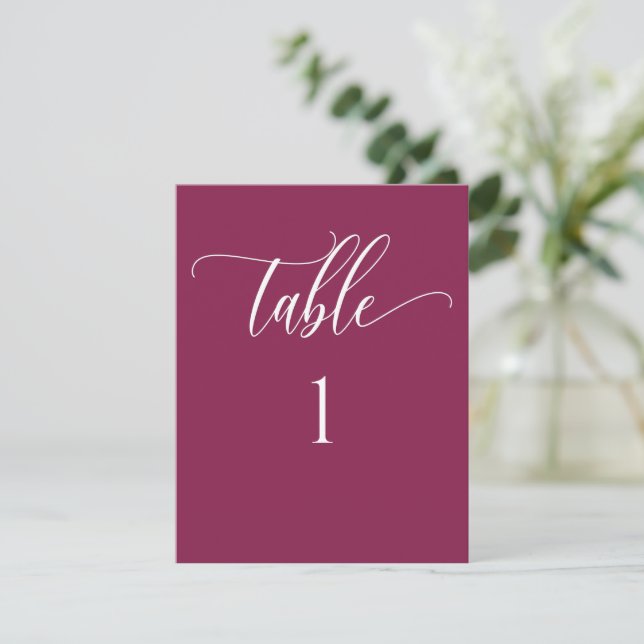 Berry Modern Minimalist Table Number (Standing Front)