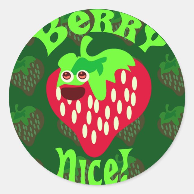 Berry Nice! Classic Round Sticker (Front)
