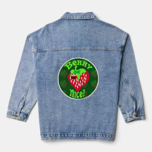 Berry Nice Cute Strawberry Cartoon Fun Art Denim Jacket