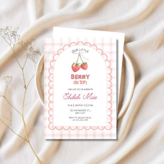 Berry On Top Strawberry Invitation