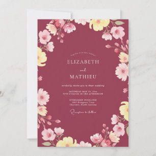 Berry Painted Vine Wedding Invitation