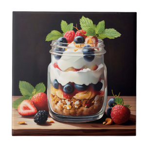Berry Parfait in Glass Jar Tile