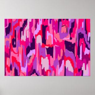 Berry Patch: Red and Pink Abstract Poster