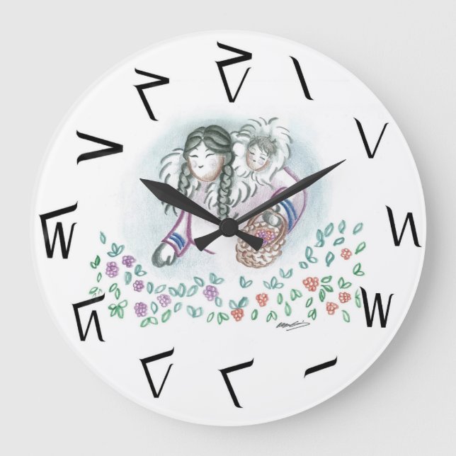 Berry Picking Time! Round Clock (Front)