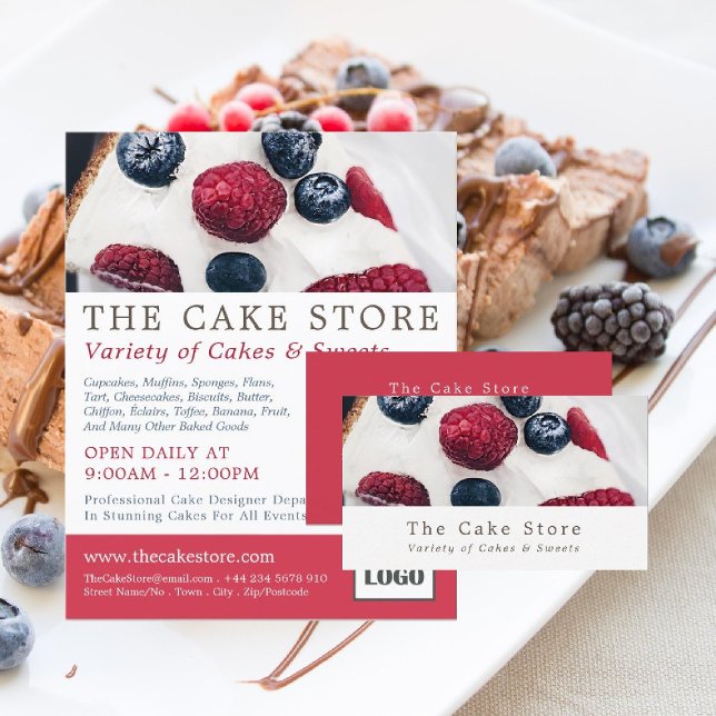 Berry Pie, Cake Maker, Cake Store Business Card (Creator Uploaded)