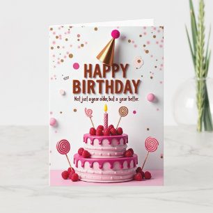 Berry Pink Birthday Card