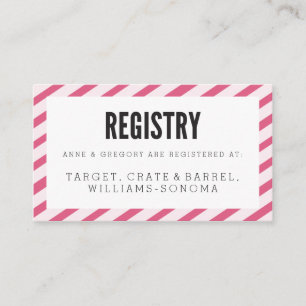 Berry Pink Carnival Stripes Registry Insert Card