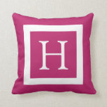 Berry Pink Custom Monogram Cushion<br><div class="desc">Customizeable modern and trendy Berry of Fushia Pink and white monogram custom throw pillow or cushion either square or lumbar size. Personalise your gift by adding your own initial. Choose your own font and colours to make it your own. This classic contemporary design will enhance any home decor, living room,...</div>