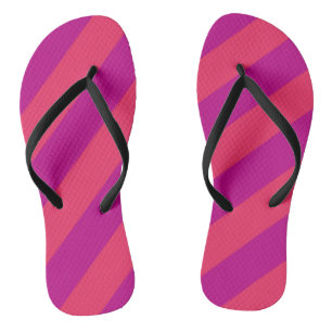 Berry & Pink Fruit Stripe Any Size Custom Flip Flops