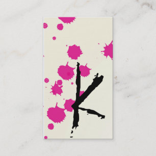 Berry Pink Ink Splot Make Up Artist Business Card